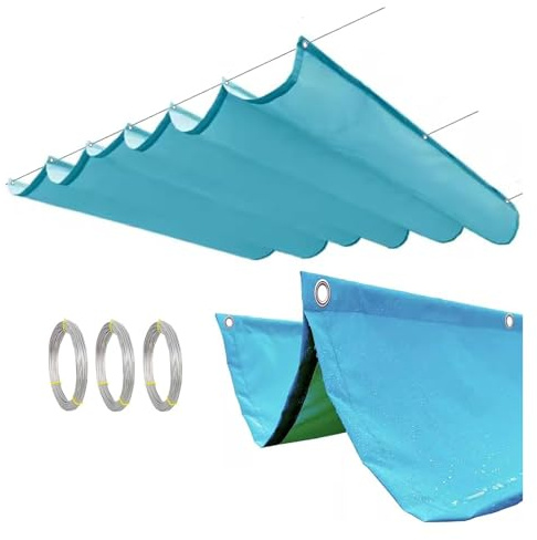 ZCXMNL Toldo Vela De Sombra Onda Retráctil Paño Pérgola Impermeable Jardín Al Aire Libre Patio Protector Solar 95% Bloque UV con Cuerda For Exteriores Arena(3x4m)