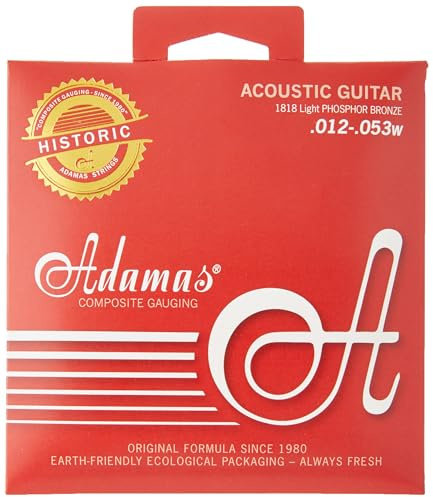 Adamas Saiten Satz für Akustikgitarre Historic Reissue Phosphor Bronze, massives Messing ball-end Light .012-.053