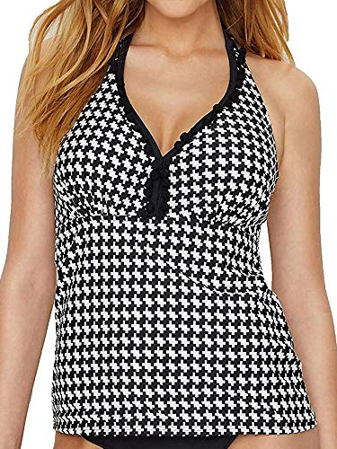 Pour Moi? Women's Long Beach Underwired Tankini, Multicoloured (Black/White), 32E