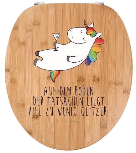 Mr. & Mrs. Panda Motiv WC Sitz Einhorn Cocktail - Geschenk, Toilette, Unicorn, Einhorn Deko, WC-Sitz, Geburtstag, Einhörner, Rum, lustig,