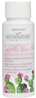 Maternatura, Fluido Bifasico Capelli Lisci ai Fiori di Fico d'India, Termoprotettore, Districa e Lucida i Calli, Bio Beauty Routine Capelli Lisci, Made in Italy - 50 ml