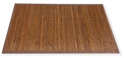 thesecrethome.es Alfombra de Bambú - Marrón Oscuro - Láminas de 1 cm Ancho - Antideslizante Decoración Salón Dormitorio Terraza Baño (80 x 100 cm)