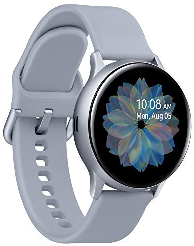 Samsung Galaxy Watch Active2, Fitnesstracker aus Aluminium, großes Display, ausdauernder Akku, wassergeschützt, 40 mm, Bluetooth, Silber