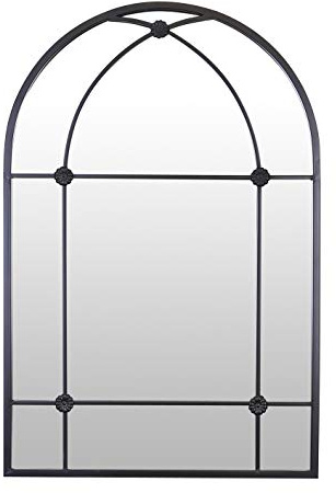 Select Mirrors - Espejo de Pared con Ventana arqueada Chelsea - Elegante decoración del hogar para baño, Dormitorio, salón, Oficina, Pasillo y Chimenea - Estructura de Metal - Negro - 60 x 90 cm