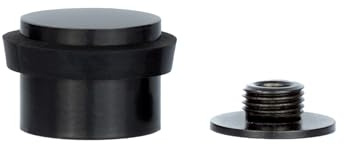 Klebe-Türstopper | 28 x 20 mm | Gewindesockel | Gummi Schwarzer |Edelstahl AISI 304 Schwarz lackiert | Enthält Werkzeug, Schraube + Befestigungsdübel | Mod. I-191/24x19-B-DUAL-NG| EVI Herrajes
