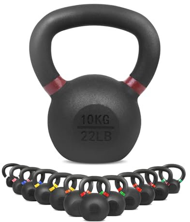 wuuhoo® Kettlebell Rocky, Kugelhantel 4kg - 32kg aus massivem Gusseisen mit Pulverbeschichtung, Gewicht aus Cast Iron, Schwunghantel für Dein Krafttraining - Fitnessgerät für Zuhause 10 kg