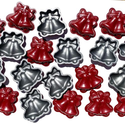 CULIMI molde mini tarta - Campanas, 20 piezas, molde mini tarta hornear, cupcake tarta magdalena, con recubrimiento antiadherente, molde magdalena horno plato accesorios cocina