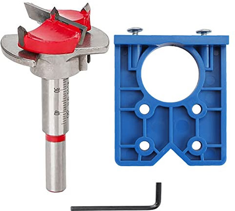 Cymax Hinge Jig Set,35mm Concealed Hinge Jig Drill Guide Set Forstner Bits Hinge Hole Cutter for Door Kitchen Cabinet Hinge