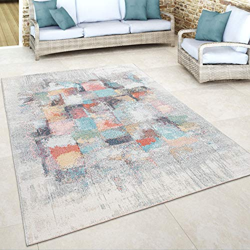 Paco Home In- & Outdoor Teppich Balkon Terrasse Küchenteppich Gartenteppich Modern, Grösse:200x280 cm, Farbe:Bunt 15