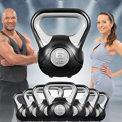 Miweba Sports Kettlebell KB200 | 4.0-12.0 kg Gewichte | Kugelhantel | Kugelgewicht | Schwunghantel | Kettlebells | Hanteln | Hantel für Indoor & Outdoor | Krafttraining