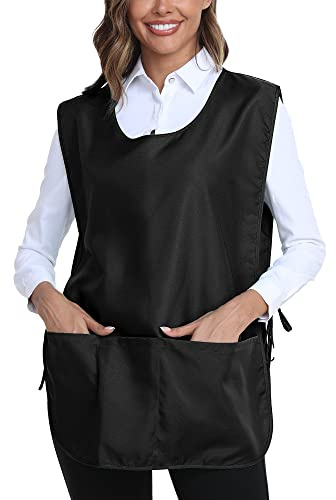 Xeoxarel Unisex Cobbler Apron with 3 Pockets, Universal Apron for Women or Men Vest Black