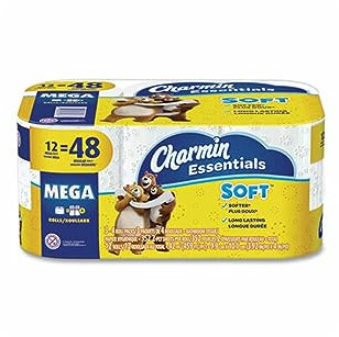Charmin Essentials Soft Bathroom Tissue, Septic Safe, 2-Ply, White, 352 Sheets/Roll, 12/Pack