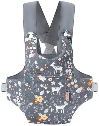 GAGAKU Puppentrage Baby Schultergurte Kreuzen Vorne und Hinten Puppenzubehör für Kinder 100% Baumwolle - Grau Hirsch