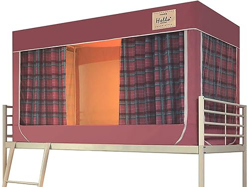 Leodun Tragbares Schlaf Bettzelt, Betthimmel, Zelte für Erwachsene und Kinder, Verdunkelung für den Innenbereich, leichte Bettvorhangfür Etagenbetten, Private Himmelbett,Rosa,H35.4 inches
