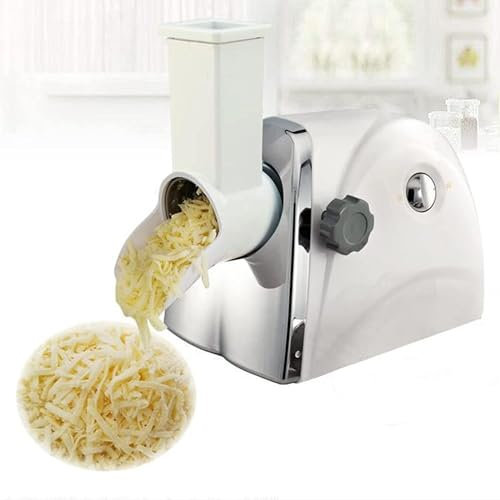 Râpe À Fromage Électrique 300w Râpe Électrique Pour Fruits Et Légumes, Râpe À Fromage Rotative En Acier Inoxydable Avec 3 Lames De Tambour Amovibles, Idéale Pour Le Fromage, Le Concombre, La Carotte