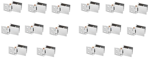 Spactz Set von 16 Glas-Türscharniere, rechteckige Klemme verstellbar von 5 mm Ein 16 mm mit Einzelclip für Scharniere für Glastüren