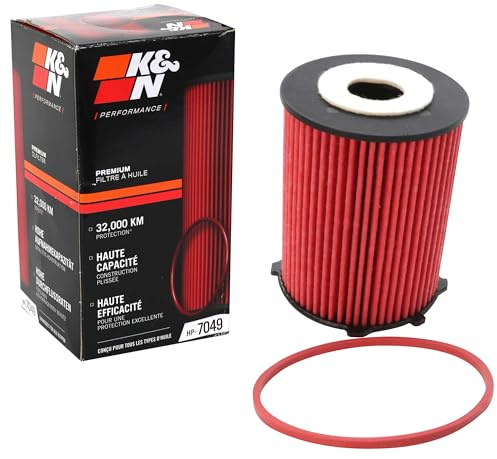 K&N Ölfilter - High Performance-Series kompatibel mit Citroën, Ford, Mazda, Peugeot & Volvo (HP-7049), Rot | kompatibel mit Citroën, Ford, Mazda, Peugeot & Volvo (HP-7049)