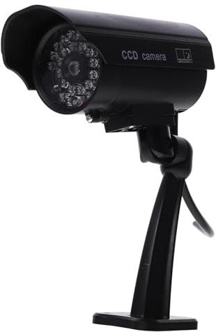 Gatuida 2 Telecamere Finte Cctv Altamente Realistiche Imitazione Di Telecamere Finte Per La Sicurezza Esterna Pannello Solare O Batterie Nere