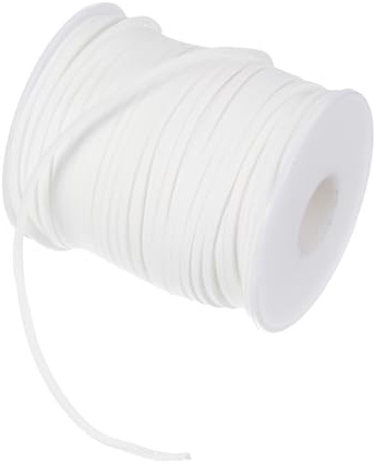 PATIKIL 2,65mm x 45m Cordino in Pelle Scamosciata Cordoncino Pelle Scamosciata Nastro Corda Finta Pelle Artigianato Floreale Pizzo per Bracciali Regalo Creazione Gioielli, Bianco