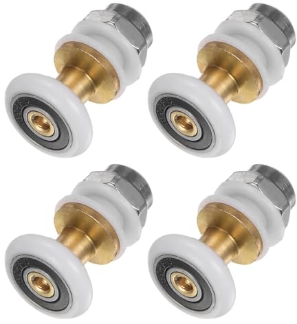 sourcing map Shower Door Roller Runner Wheel 20mm Diameter Replacement Part Bathroom Glass Shower Sliding Door Runner Roller, (1 Set 4pcs)
