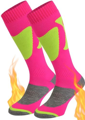 TODO Warmen Skisocken Damen 35-38 und Skisocken Damen 39-42, Skisocken Rosa, Snowboard-Socken Damen (WinterC_35_Npink)