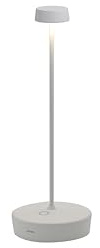 Zafferano, Swap Pro Lampe, Wiederaufladbare und Kabellose Tischlampe mit Touch Control, Geeignet für den Innen- und Außenbereich, Stufendimmer, 2200-3000 K, Höhe 29 cm, Farbe Weiß