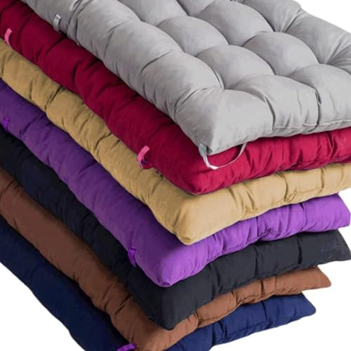 KYMMPL Cojín para tumbona para exteriores e interiores, duradero, grueso, con correas, cojín para tumbona para las cuatro estaciones, cojín antideslizante para banco de jardín con lazo (naranja, 155 x