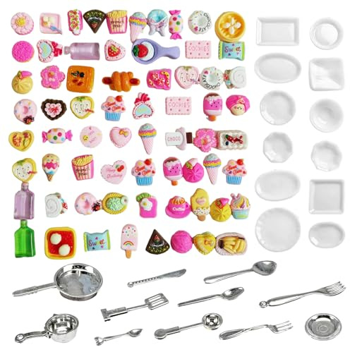 150 Piezas Comida Miniatura Comida de Juguete Accesorios Cocina Juguetes Comiditas de Juguete (Estilo Aleatorio) Ideal para Decorar Cocinas y Casas de Muñecas