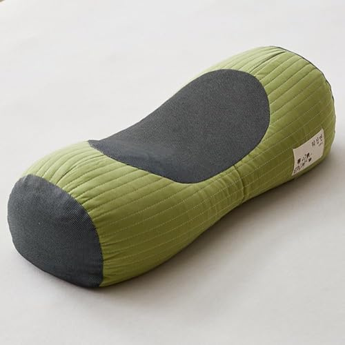 FZKun Almohadas de trigo sarraceno con funda extraíble, almohada cervical para dormir con forma de cáscara cervical para apoyo firme, almohadas cilíndricas para dormir de lado, espalda, cuidado de la