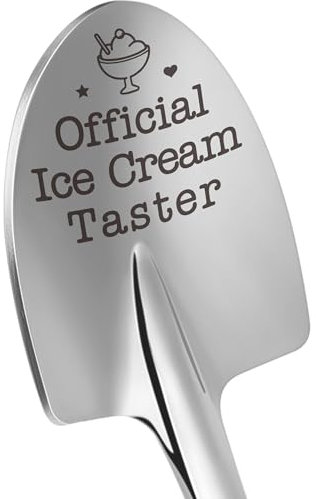 Funny Ice Cream Shovel Gifts for Ice Cream Lovers, Birthday Gift for Women Men Engraved Spoon Official Ice Cream Taster, Cute Mothers Fathers Day for Husband Wife Couples for Anniversary or Christmas