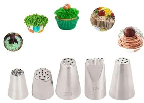LOUKEKE Cake Grass Cream Decoration Tips Set Nozzle Cupcake Head Cake Decorating Tools Pastry Tools Stainless Steel Piping Icing