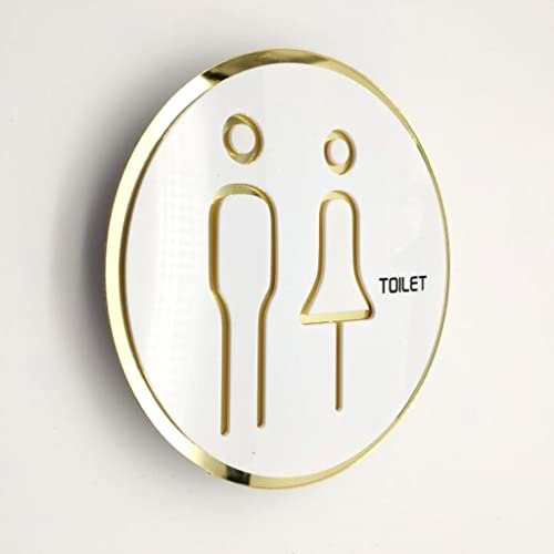 Acrylplatten Toilettenschild Toilettentüraufkleber Spiegel Helles Gold Acryl-Nummernschild Für Badezimmer Hotelanzeige Plakette Tipps Anleitung Beschilderung (B 10X10CM) (C 1