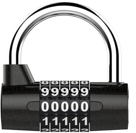 Code Padlock, Large 5 Digit Outdoor Waterproof Resettable Combination Padlock Stainless Steel Shackle for School Gym Locker, Shed, Cabinet, Tool Box, Garage, Gate (1 Pack)