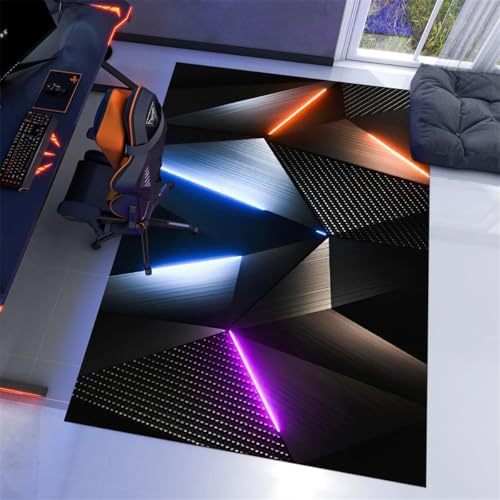 Matta Pojkrum 3D Gaming Mattor För Barn Tonåringar Pojke Flickor Pojkar Mattor Sovrum Vardagsrum Spelmatta Matta Rug Vardagsrum Badrum Kök Modernt (Färg 3,100 x 150 cm)