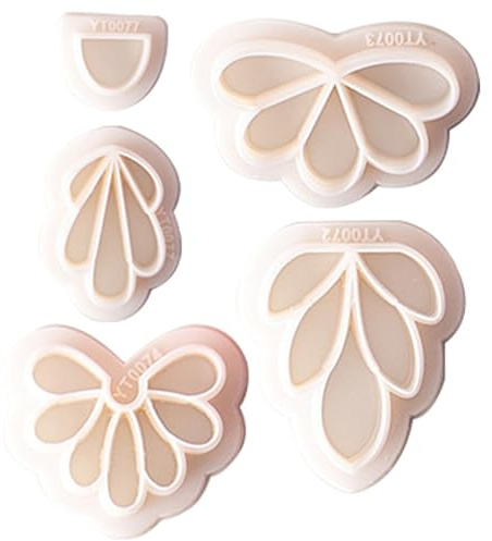 VZU Polymer Clay Ausstecher Ohrringe, 5 Stück Fimo Zubehör Blumenmuster Ausstechformen，Polymer Clay Set für DIY-Ohrringe und Plätzchen Ausstecher