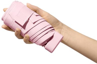 Maibar Sun Umbrella UV Protection Mini Portable Lightweight Compact Umbrella Small Folding UV Umbrellas for Lady Women (Pink)