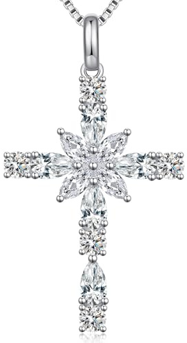 Miaofu Collana Croce Argento 925 Donna Catena in Argento 925 con Ciondolo per Donne 04