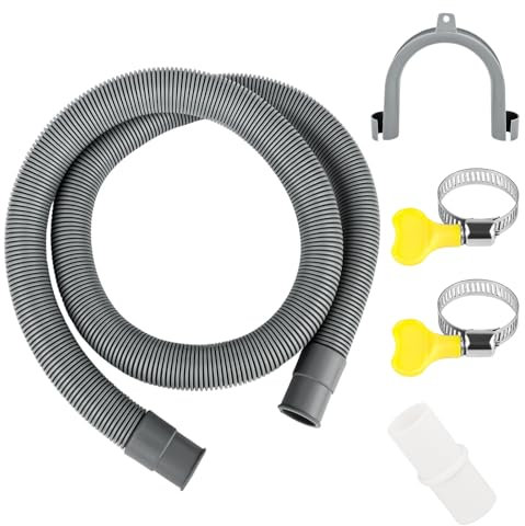 VFANDV Ablaufschlauch Verlängerung Set, Ablaufschlauch Geschirrspüler Verlängerung, 1M Wasserablaufschlauch Universell Verwendbar inkl Schlauchverbinder und Schlauchschellen