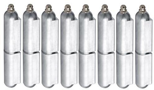 MOUNTAIN_ARK Lot de 8 charnières en aluminium soudées de 11,4 x 1,9 cm avec Zerk de graisse, charnières soudées pour porte de remorque, portail