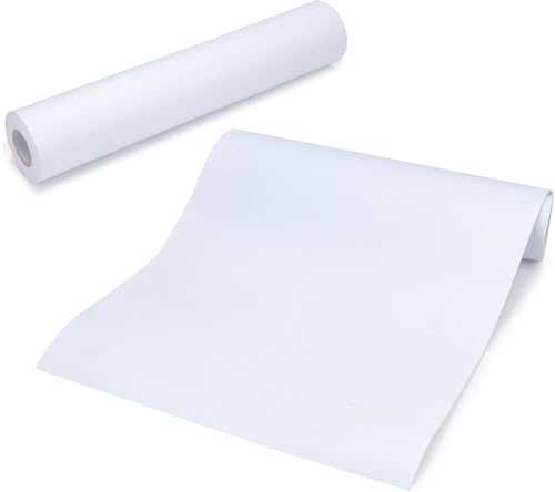 Rotolo di carta da disegno, 44 cm x 10 m, carta da disegno durevole per bambini, arte bianca, rotolo di carta artigianale per colori, arte da parete e confezione regalo
