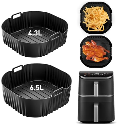 2 piezas de molde de silicona para freidora de aire, accesorio para freidora de aire caliente para Cosori Turbo Tower Pro 10,8L, inserto de silicona para freidora de aire para Cosori Turbo Tower Pro