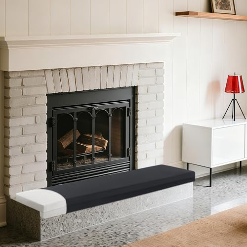 MABOZOO 2-Inch Thick Fireplace Hearth Cushion, 72x14 Baby Proofing Seat Edge Pad for Child Safety, Soft Fireplace Baby Proofing Bench & Windowsill Protector, Black