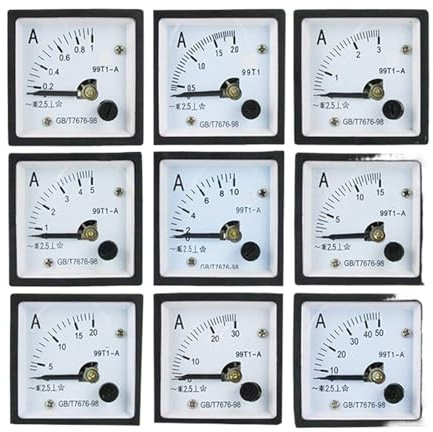 Pannello con amperometro analogico Amperometro CA a puntatore 99T1 1A~600A Amperometro analogico da pannello Misuratore di corrente amperometrica(75A(5A))