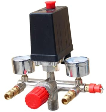 Baoblaze Air Compressor Pressure Switch Control Valves Valve Double Outlet 90-125 PSI Adjustable Accessories Valve Control