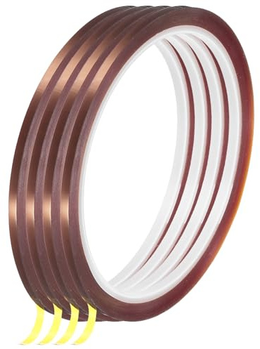 QUARKZMAN Cinta Térmica 4 Rollos 3mmx33m 108ft Cinta Resistente A Altas Temperaturas Para Sublimación Prensa Térmica Transferencia Térmica Soldadura Placa De Circuito