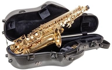 Crossrock CRF5030ASBK Koffer für Altsaxophon, ultraleichtes 3K-Karbon-Finish (Klavierschwarz), Labor-zertifizierter Aufprallschutz und TSA-Schloss, Ergo-Rucksack-System (CRF5030ASBK)