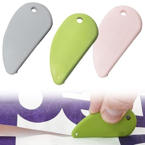 3-Piece Ceramic Utility Cutter Set for Packages, Letters, and More - Includes Keychain Hole for Easy Portability (Black, Pink, White)