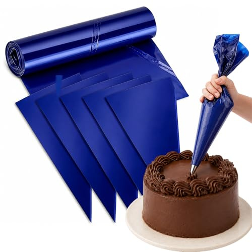 YANJINGSHE Piping Bags 30 Pack 21 Inch Disposable Icing Bags Dark Blue | 21 inch large piping bags disposable anti-burst & non-slip food-grade icing bags dark blue for mess-free cake decorating