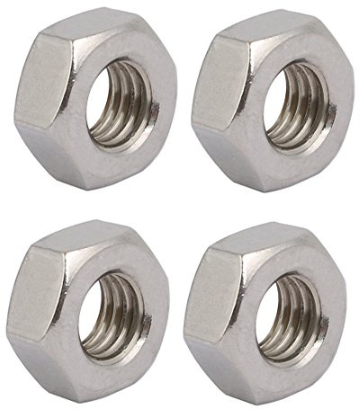 Sourcingmap® 4 M10 X 1,5 mm Pitch Metrisches Gewinde Edelstahl 201 links Hand Sechskantmuttern