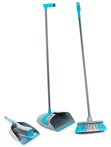 Beldray COMBO-3756 Long and Short Handled Dustpan and Brush Cleaning Set, Cleaning Brush with Thick Bristles, Rubber Lip for Easy Dust Collection, Compact and Hardwearing, Ideal for All Floors